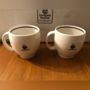Starbucks White and Blue Mugs Set of 2
